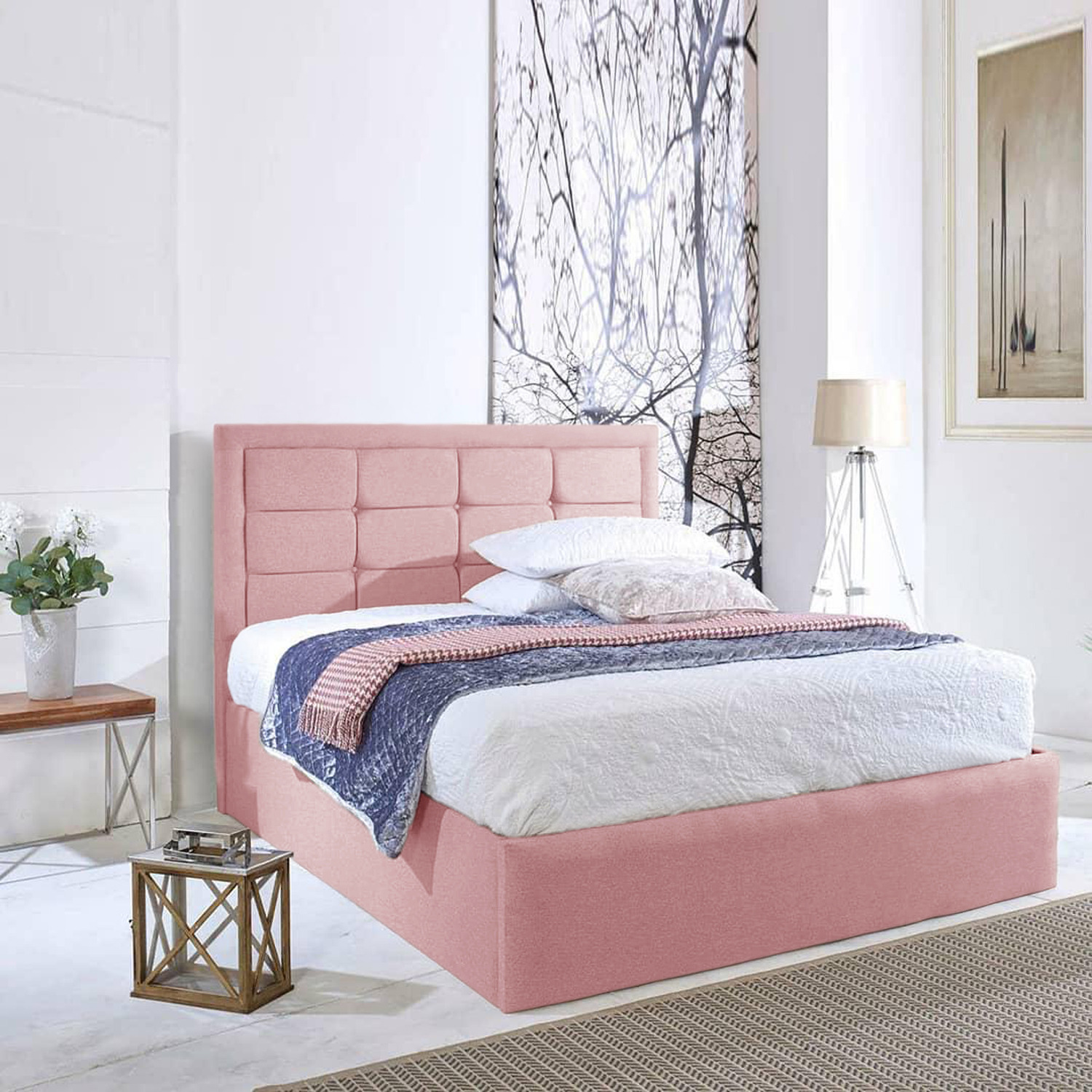 Kingston Bed Frame - Pink Double