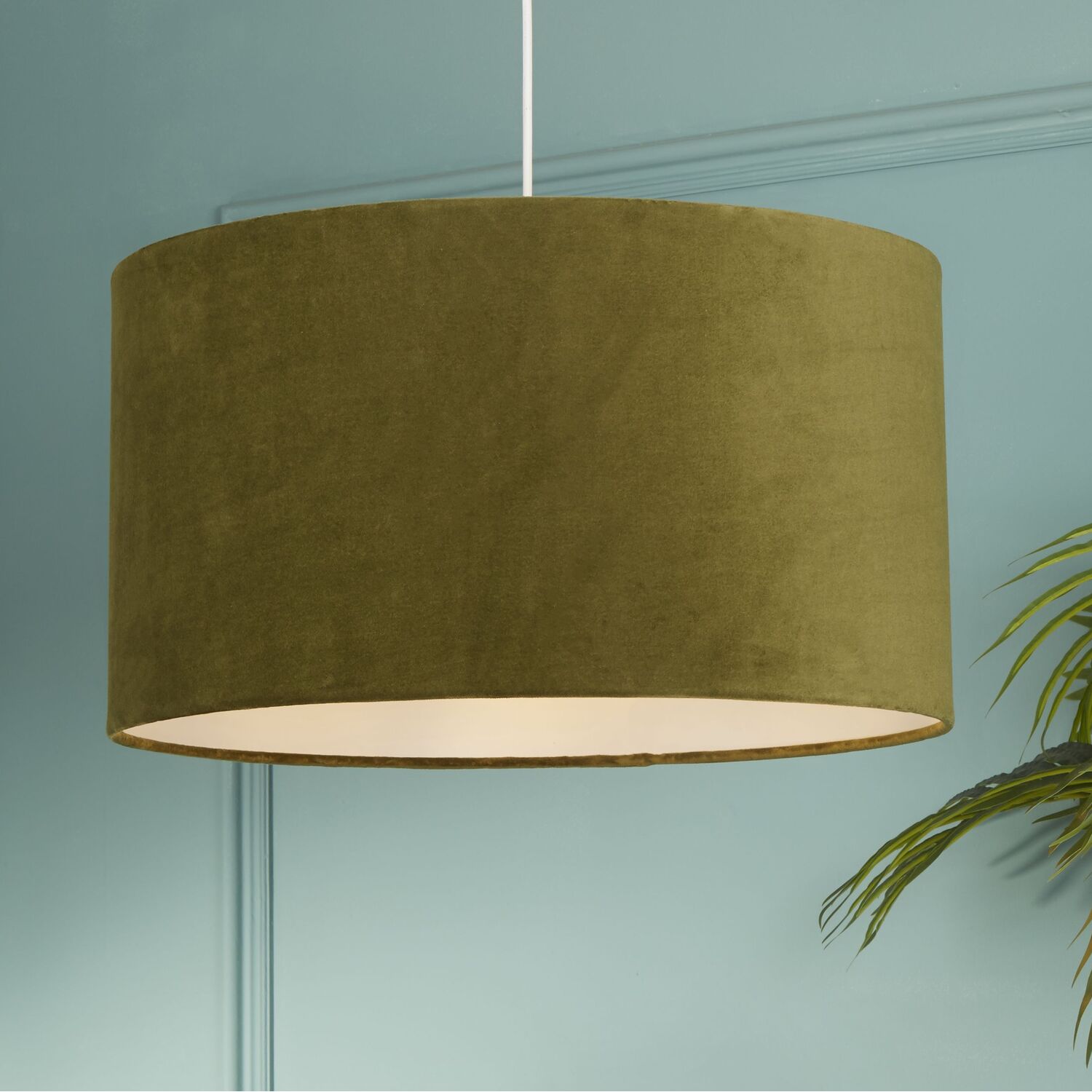 Image of Tyrell Large Sage Green Velvet Shade&hellip;