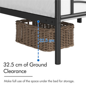 Black / Single Metal Bed Frame with Cloud Design shot 7319023