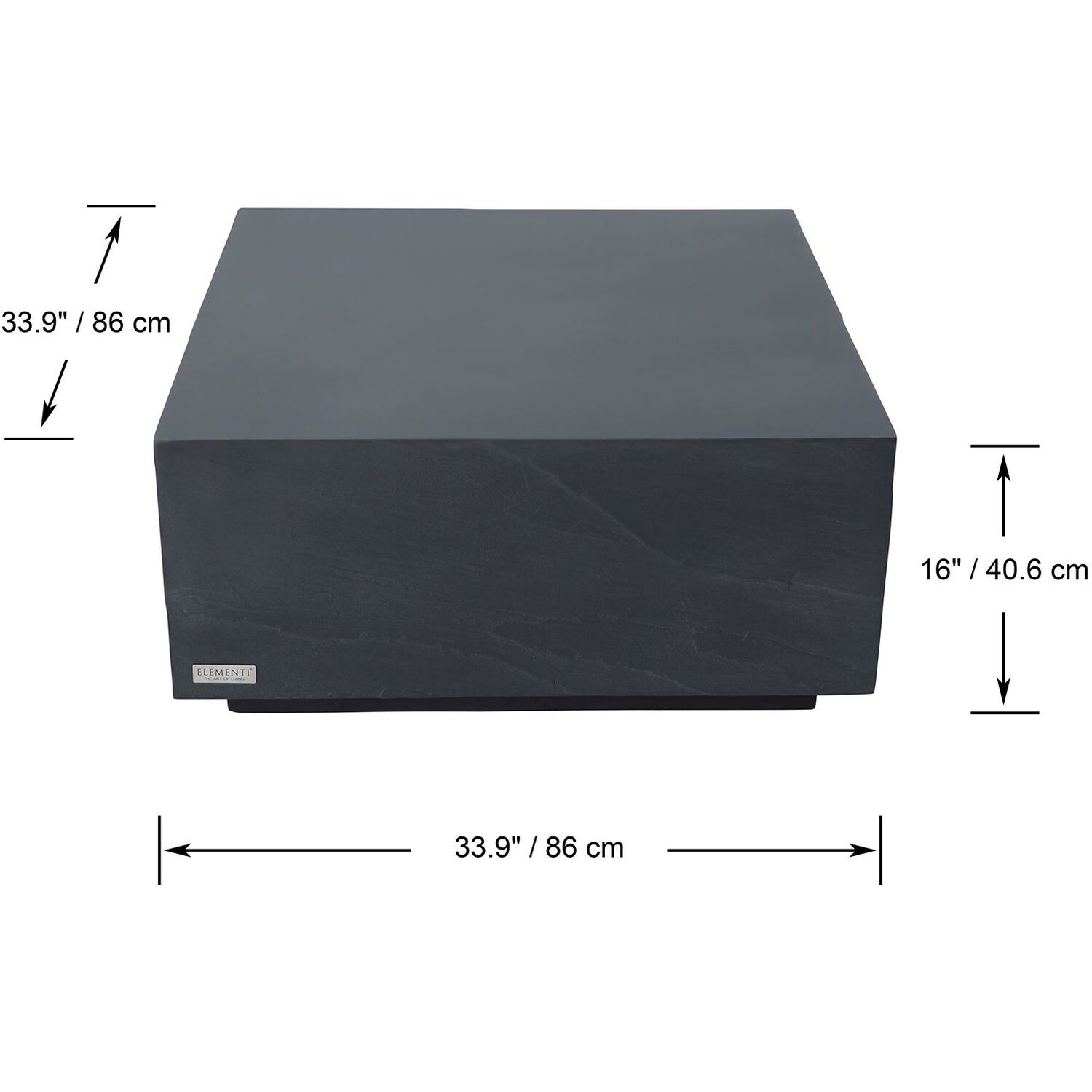 Elementi Colorado Grc Medium Coffee Table - Slate Black