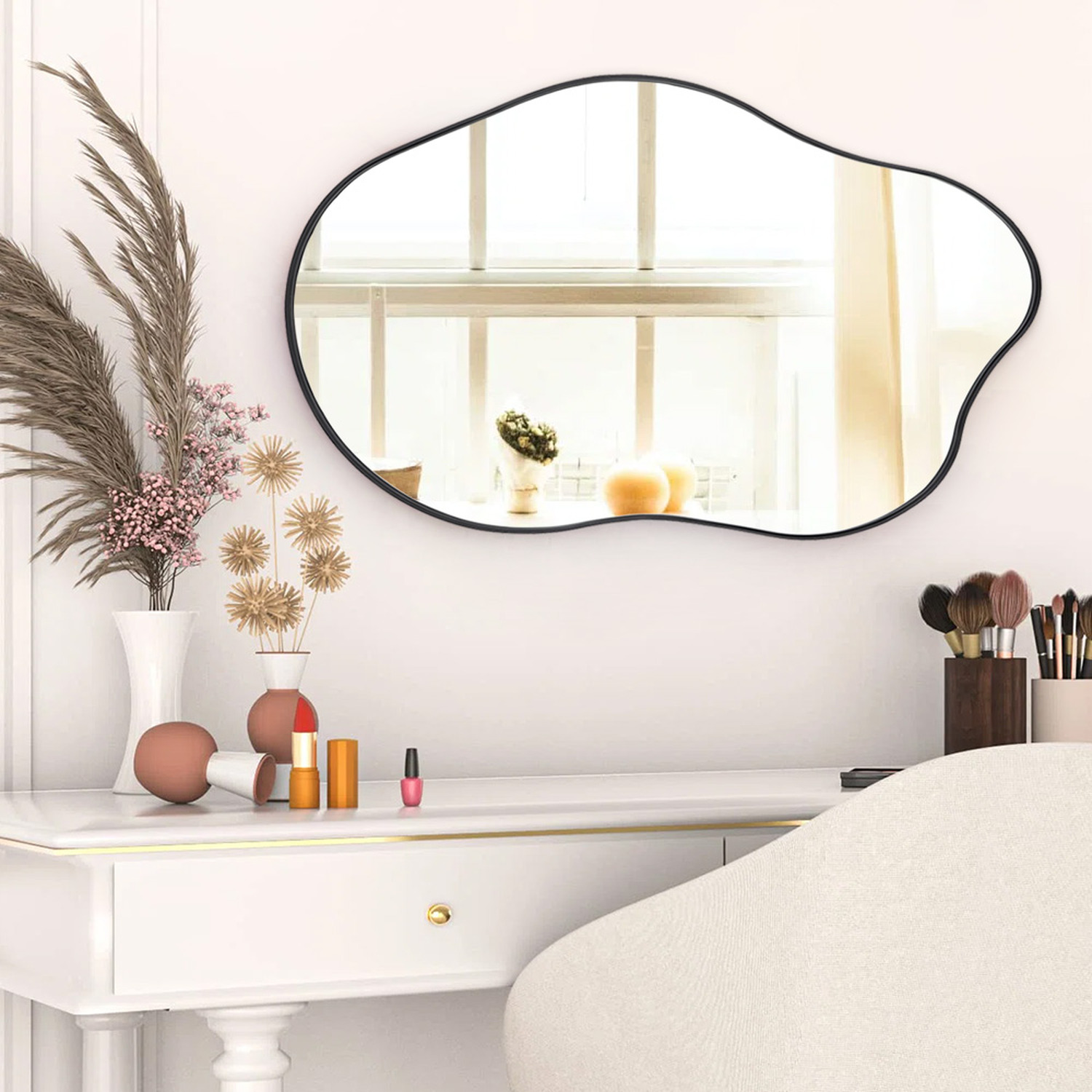 Image of Cloud-Shaped Iron Frame Explosion-Proof Wall Mirror&hellip;