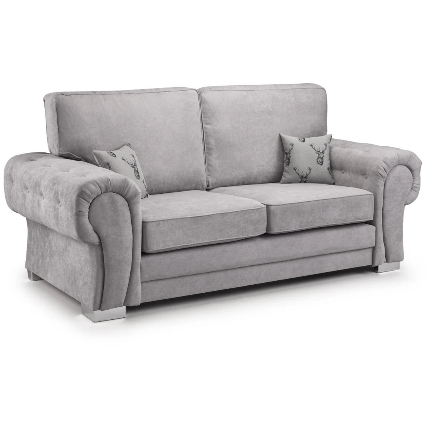 Verona 3 Seater Full Back Sofa Bed - Grey