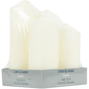 Set of 4 White Church Candles