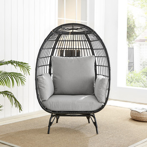 Black Egg Chair Rattan Garden Chair shot 7680988