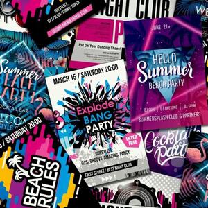 Good Vibes Beach Club Wallpaper Invitation Music Party Night Life