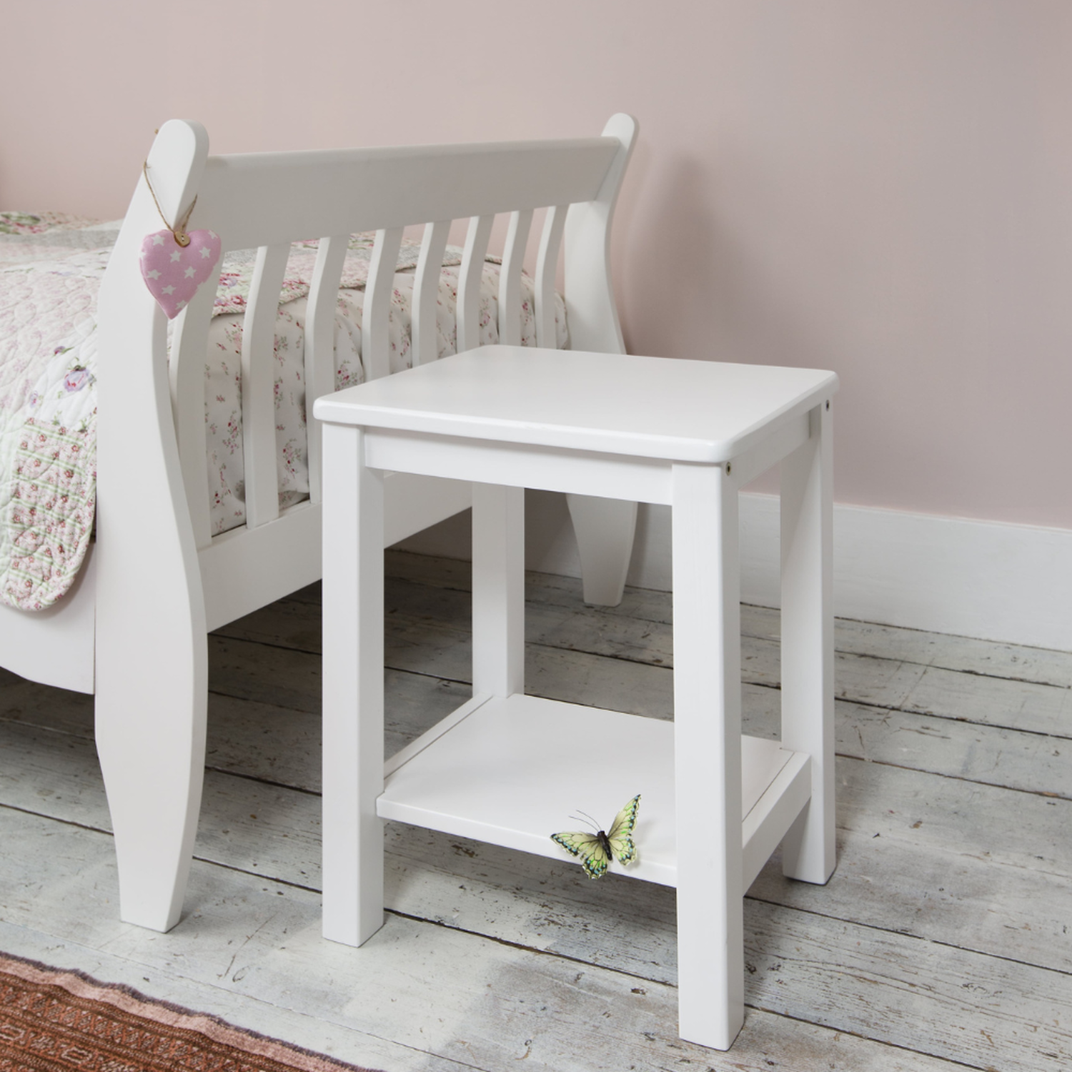 Sussex Bedside Cabinet Side Table - White