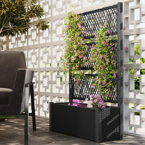 Outsunny Garden Planter Box with Trellis, Liner