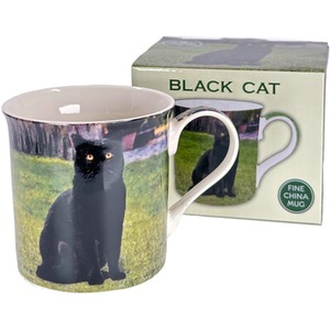 Leaonardo Black Cat Design Mug With All Round Print In Gift Box
