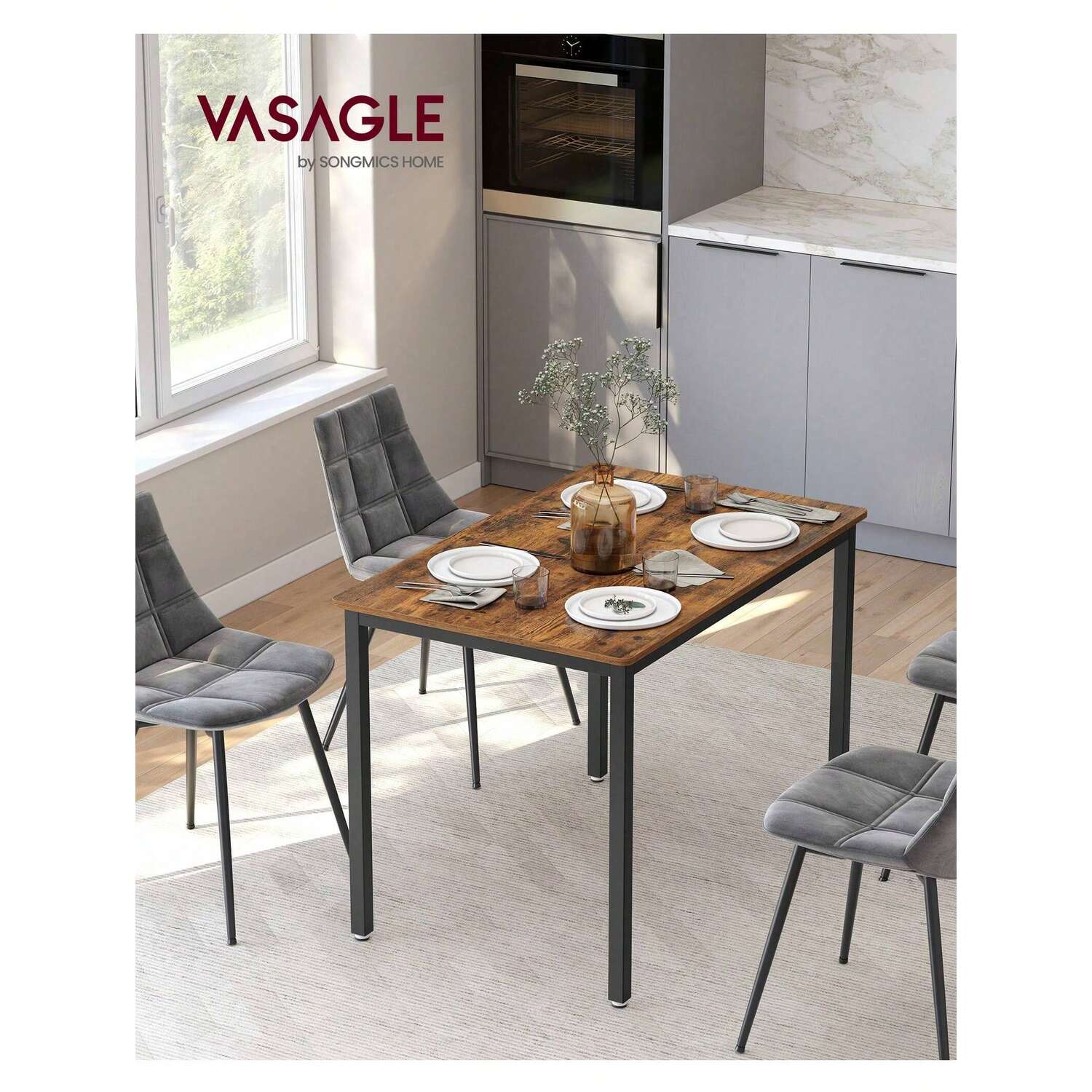 Vasagle Industrial Dining Table For 4 People - Bronze