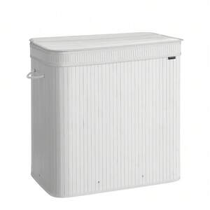 SONGMICS Bamboo Laundry Hamper with Lid, 150L Laundry Basket