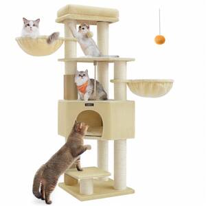 Neutral Large Cat Tower with Self-Warming Pads shot 9037762