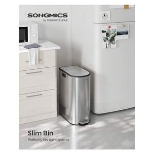 SONGMICS Slim Dual-Compartment Kitchen Bin