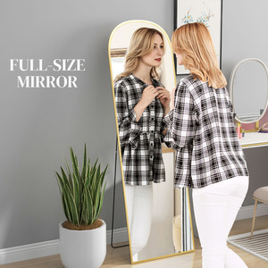 Gold Tone / 1.5cm HOMCOM Full Length Mirror w Aluminium Frame shot 9787289