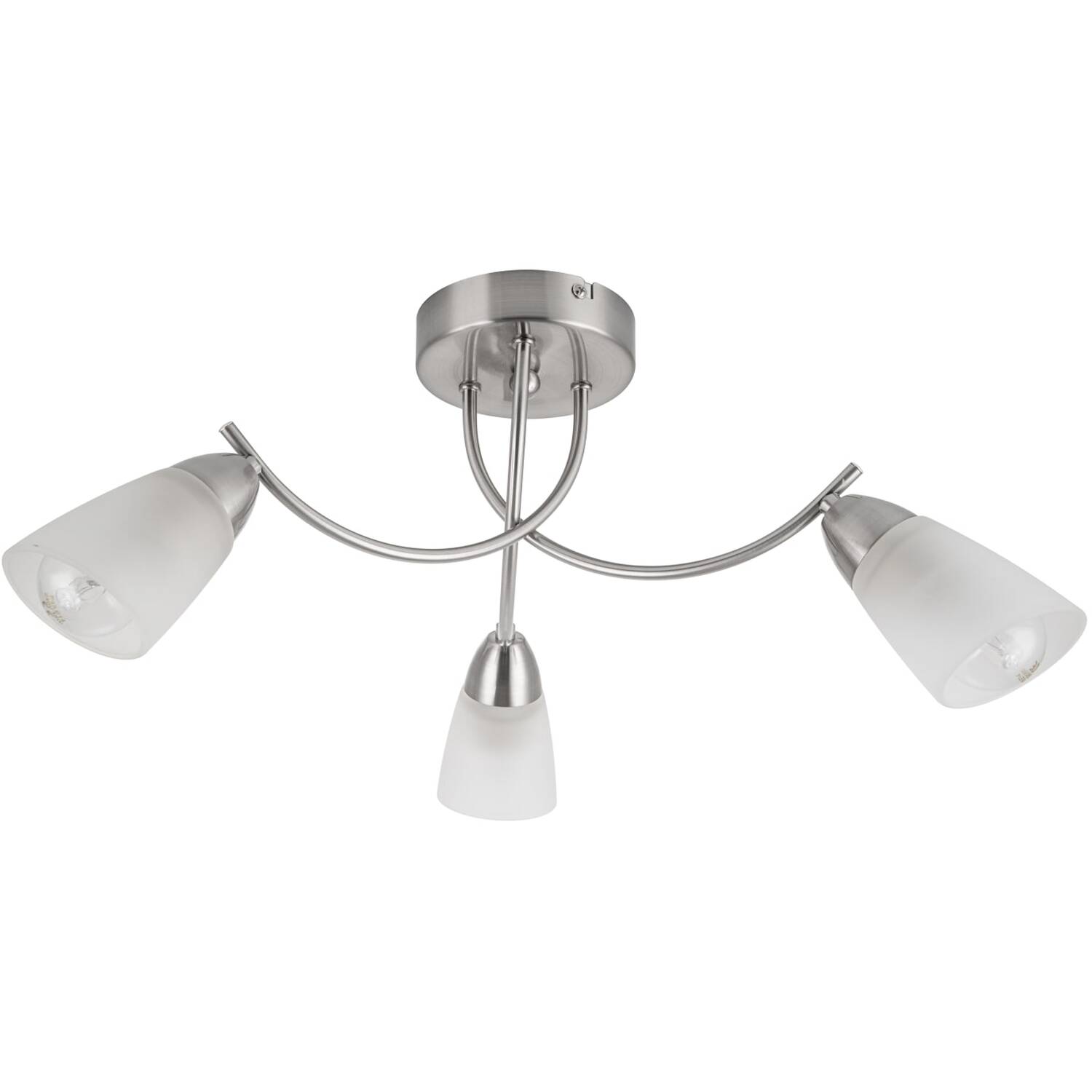 Cosylyte Hallie Bathroom 3 Light Glass Ceiling Light - Nickel