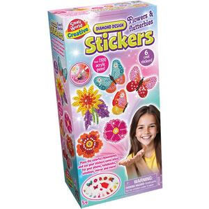 Small World Diamond Design Stickers Flowers And Flutterbies