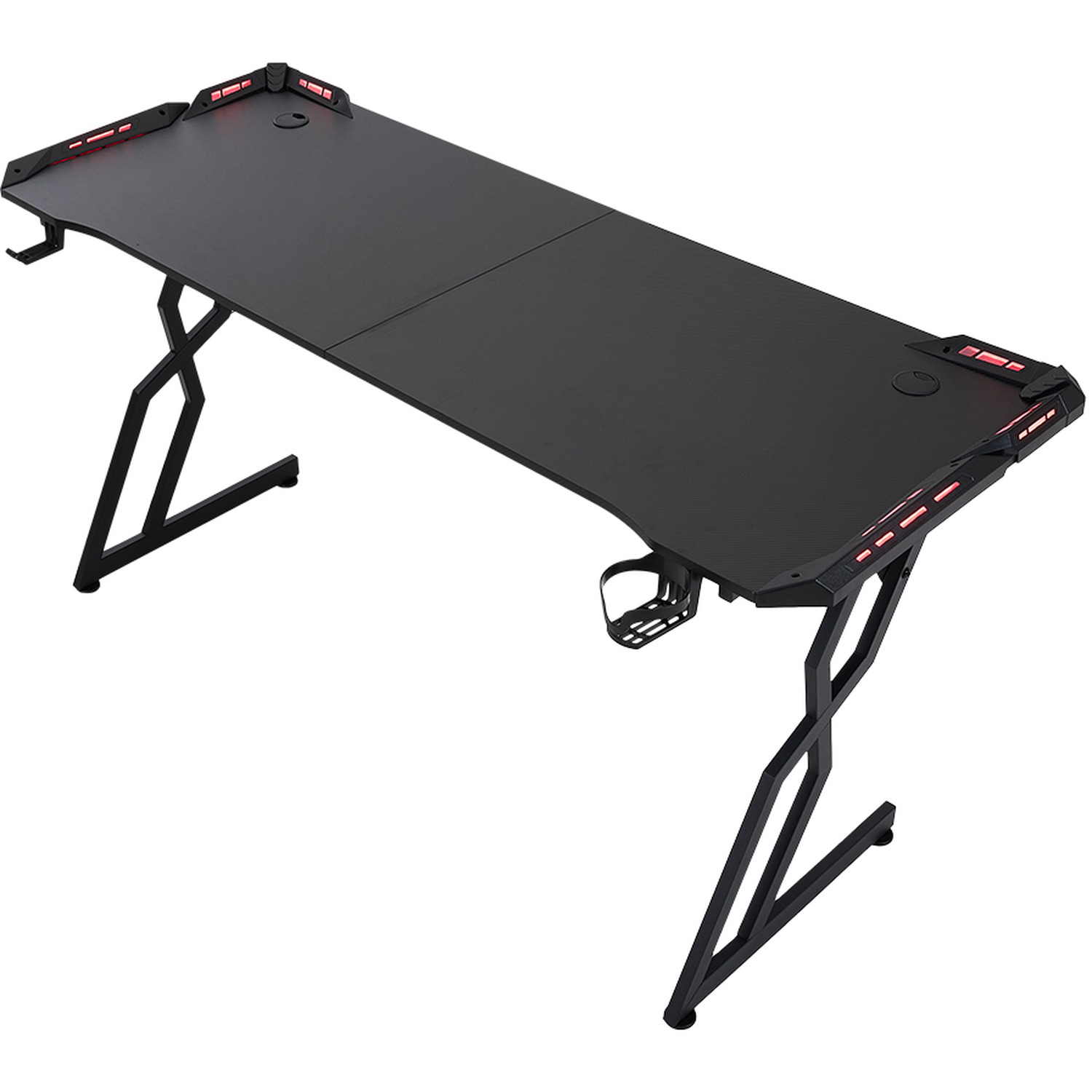 Gaming Desk With Rgb Lights - Black 140cm