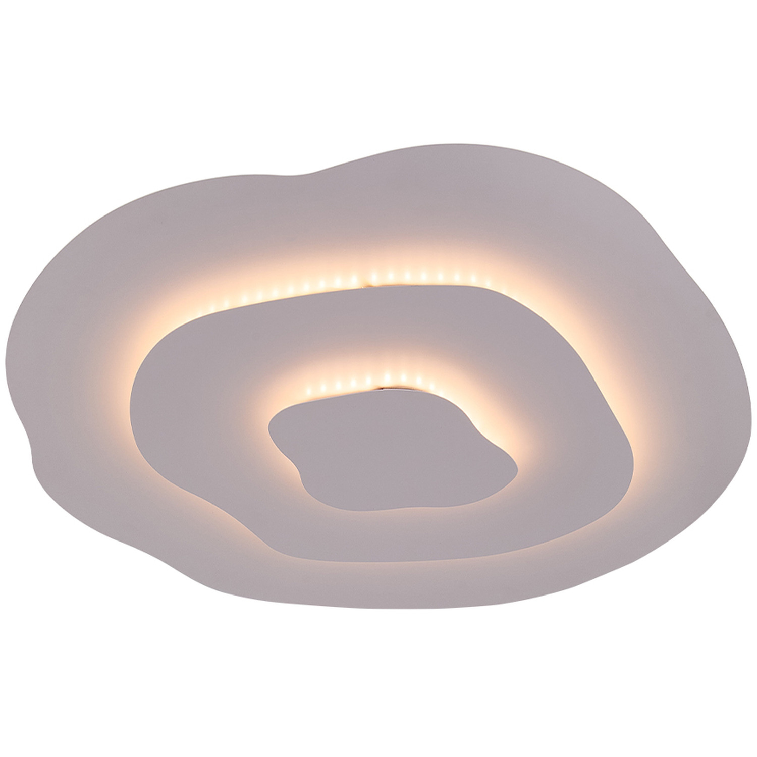 Livingandhome 40w Led Multi-layered Ring Ceiling Light With Remote Control - White