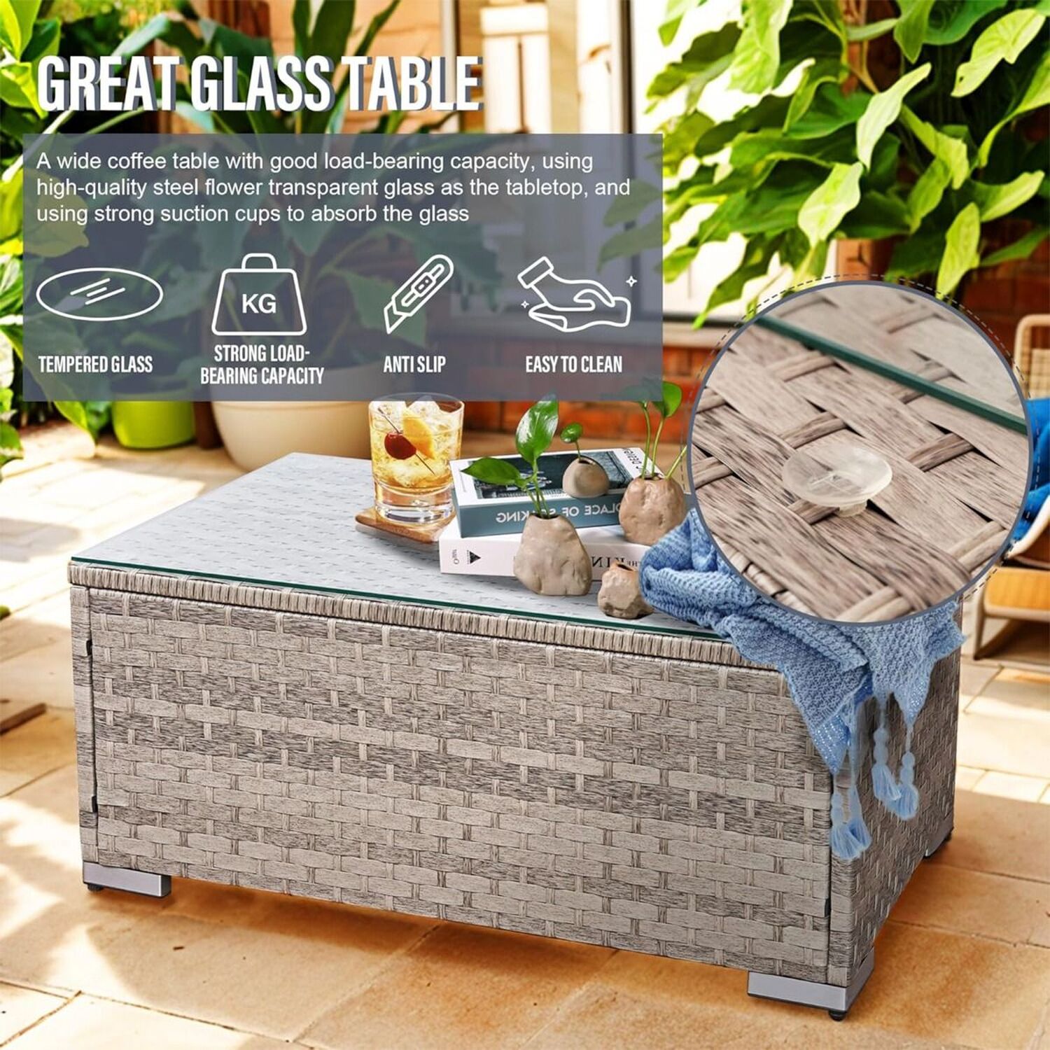 Oseasons Acorn Alt Rattan 6 Seat Corner Sofa Set - Dove Grey