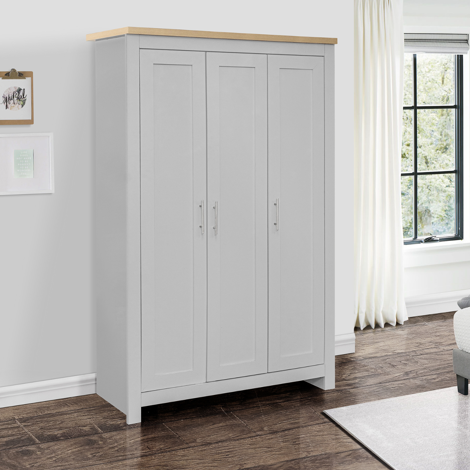 Highgate 3 Door Wardrobe - Grey Oak