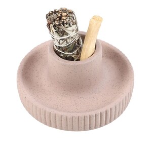 Ribbed Ceramic Smudge Bowl For Sage And Incense