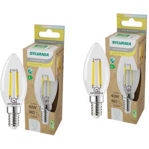 Platinum Candle E14 Ultra-Efficient Warm White 2.3W LED Bulb - 2 Pack