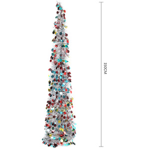 150cm Multi Colour Tinsel Christmas Tree