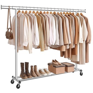 Heavy Duty Wide Extendable Metal Clothes Rail with Wheels