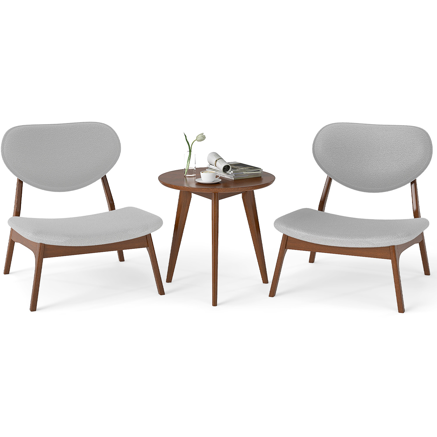 Accent Chairs And Table Set - Grey