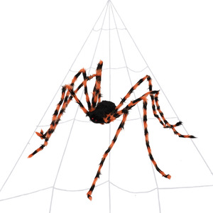 Livingandhome Giant Halloween Outdoor Spider Web Decoration with Scary Spider