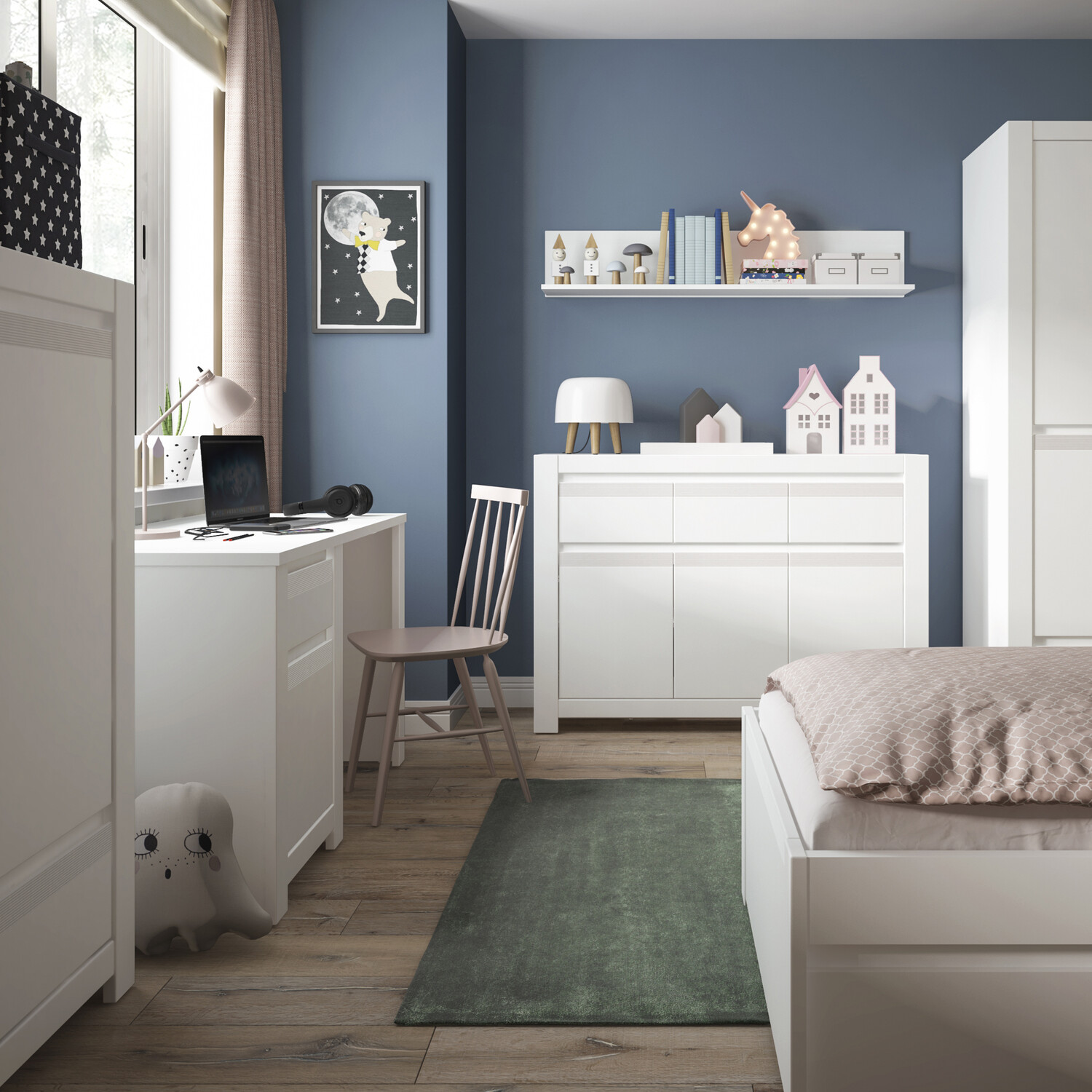 Novi Study Desk - Alpine White
