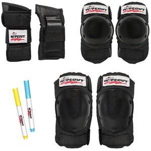Wipeout Dry Erase Kids Cycling Knee Pads Elbow Pad Wrist Guard Set