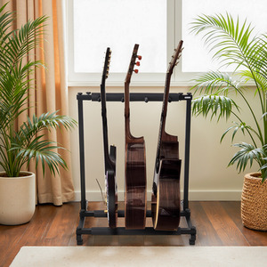Portable Multi-Guitar Stand with Padded Support