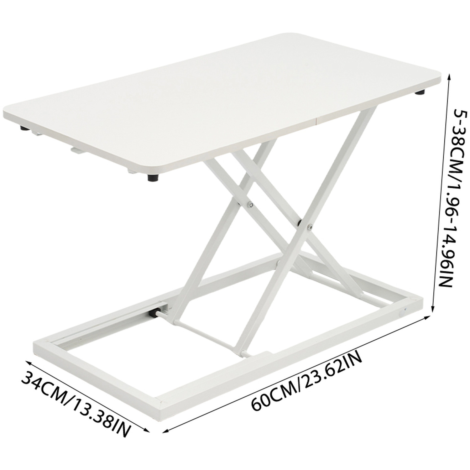 Height Adjustable Standing Desk Converter - White