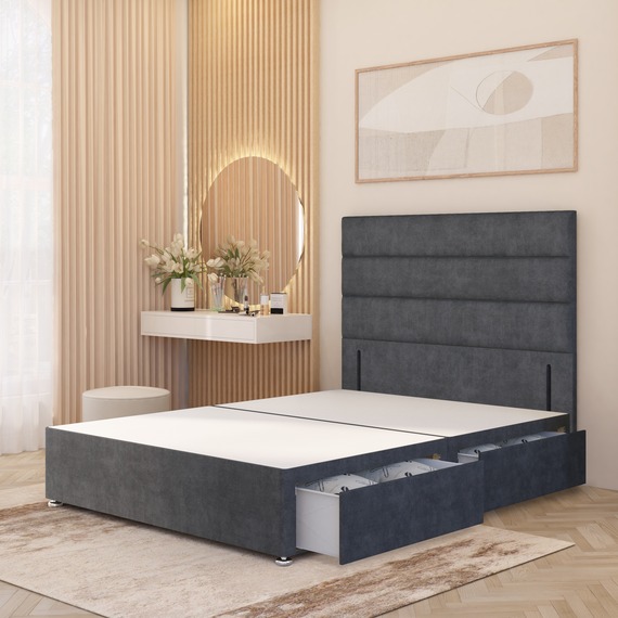 Horizona Velvet Divan Bed Base with 54