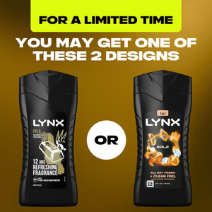 Gold / 3 Lynx Gold 12-H Refreshing Fragrance Shower Gel Body Wash for Men, 225ml shot 11029036