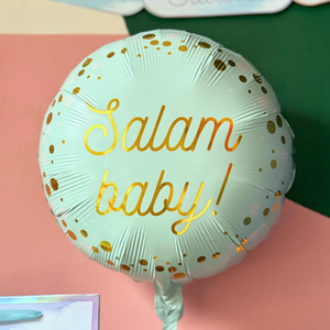 Salam Baby Round Foil Balloon - Inflated with Helium