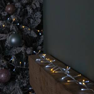 1500 LED Christmas Lights on Clear cable in White and Warm White