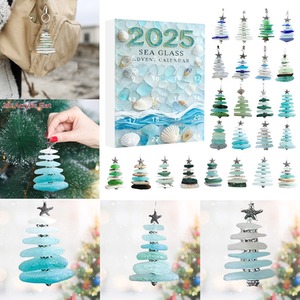 Acrylic Sea-Glass Christmas Tree Ornament Countdown Calendar