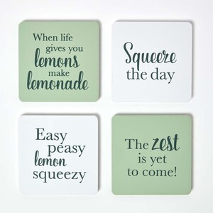 Coasters with Citrus Design, Set of 4