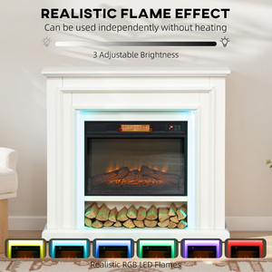 HOMCOM Electric Fireplace with Realistic Flame Effect