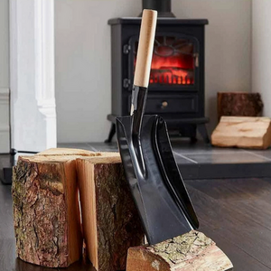 Strong Large Metal Dustpan With Wooden Handle