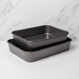 MasterClass Non-Stick Large Roasting Pan Set 39x28x7cm  34x26x7cm