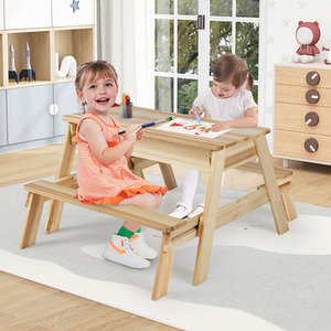 4 in 1 Wooden Table and Bench Set