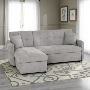 Chelsea Corner Sofa Bed - Silver Grey Fabric