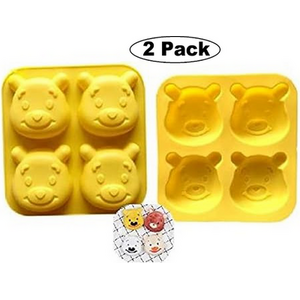 2 PC Bear Face Silicone Baking Chocolate 4 Cavity Mould