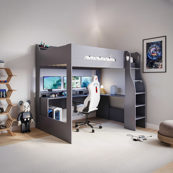 Skyhigh Small Double Gaming High Sleeper Anthracite