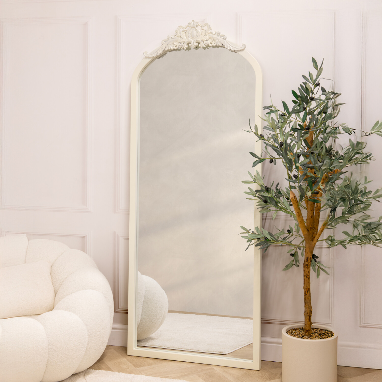 Valentina Ornate Frame Mirror - Ivory