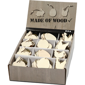 Wooden Easter Ornaments Rabbit Egg Hen 200 Pack