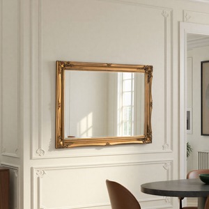 French Style Carved Wall Mirror Gold