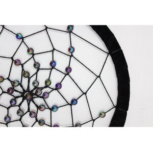 Bali Dreamcatcher - Large Round BlackWhiteRed, Native American Style
